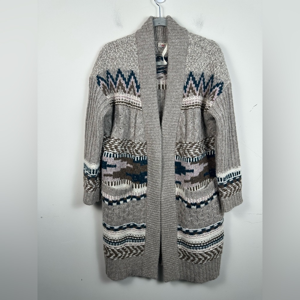 Faherty Gray Patterned Cardigan